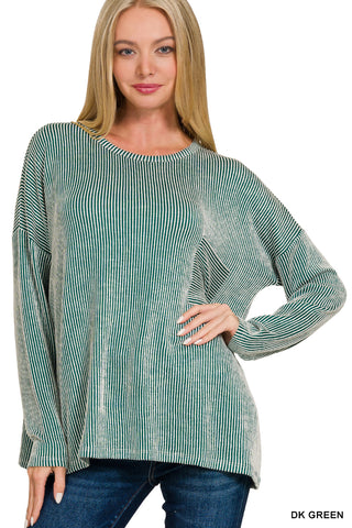 Illiana Oversize Long Sleeve Top • Striped