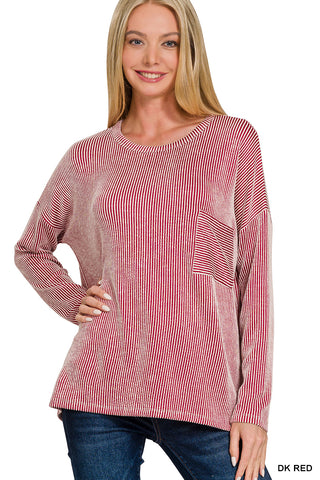 Illiana Oversize Long Sleeve Top • Striped
