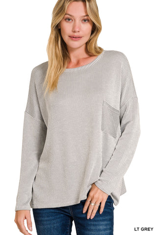 Illiana Oversize Long Sleeve Top • Striped