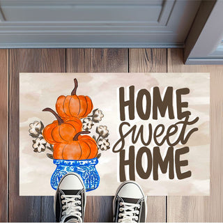 Cotton Pickin Pumpkin Chinoiserie Stack Rug Floormat