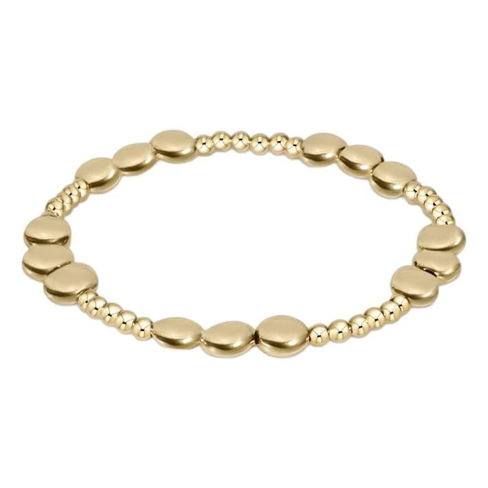 Honesty Joy Pattern 6mm Beaded Bracelet • Gold