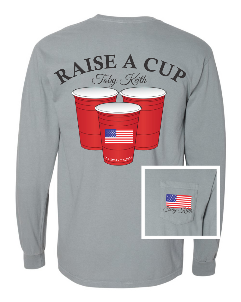 Raise A Cup Toby Keith Long Sleeve Tee • Granite