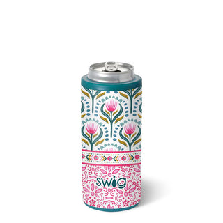 SwigLife™ 12oz Skinny Can Cooler • Lotus Bloom