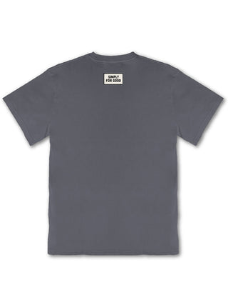 Polka Dot 'Kindness' Mineral Wash Graphic Tee • Gray