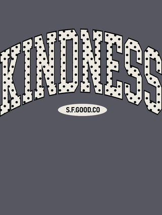 Polka Dot 'Kindness' Mineral Wash Graphic Tee • Gray
