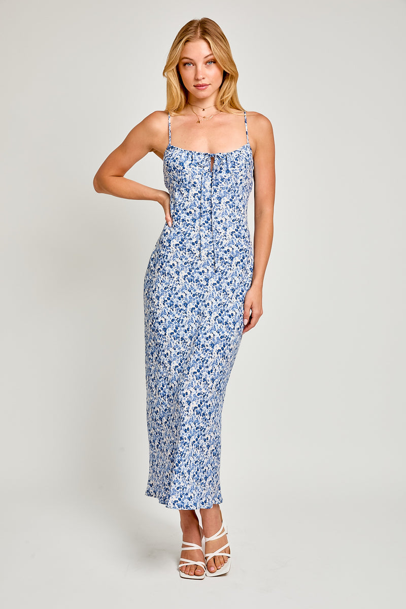 Ditsy Floral Maxi Dress • Blue