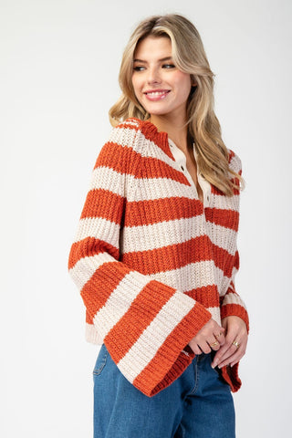 Fireplace Dates Bell Sleeve Sweater • Burnt Orange