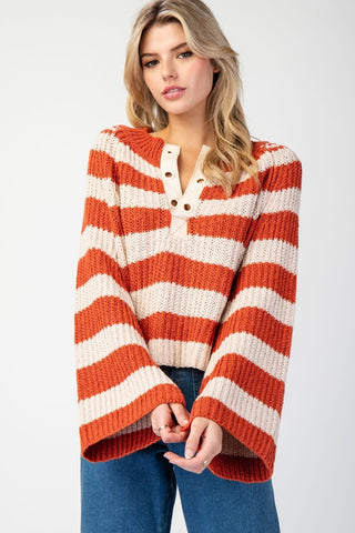 Fireplace Dates Bell Sleeve Sweater • Burnt Orange