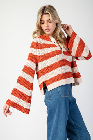 Fireplace Dates Bell Sleeve Sweater • Burnt Orange