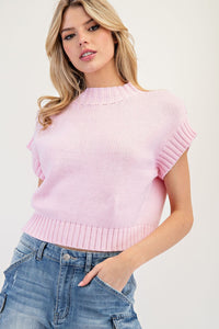 Mock Neck Sweater Top • Icy Blush