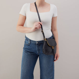Fern Zip-Flap Crossbody • Black