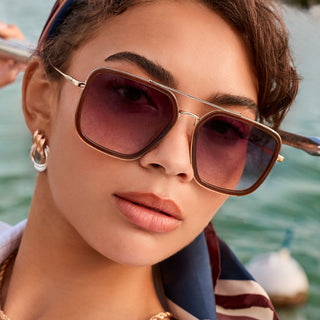 Jordan Whiskey Gold Grey Gradient Sunglasses