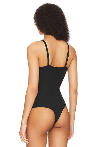 Suit Yourself Ribbed V-Neck Tank Bodysuit • Classic Black