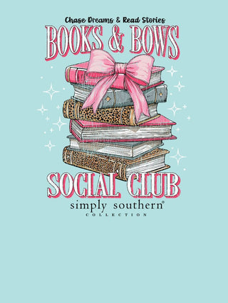 Books & Bows Social Club Tee • Aqua