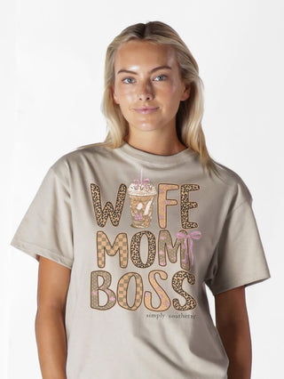 'Wife, Mom, Boss' Tee • Clay