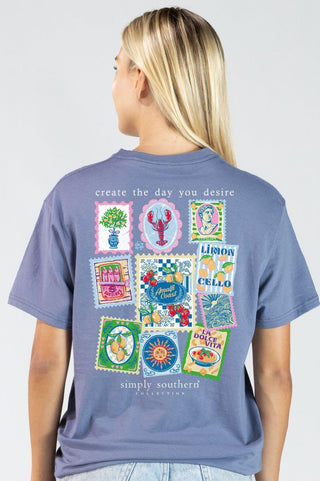 'Create The Day' Tee • Denim
