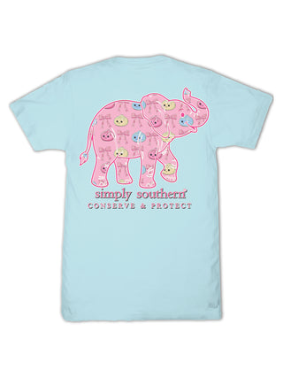 Youth Elephant Dumpling Tee • Ice Blue