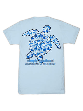 Adult Camo Sea Turtle Tee • Blue Ice