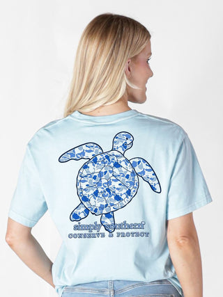 Adult Camo Sea Turtle Tee • Blue Ice