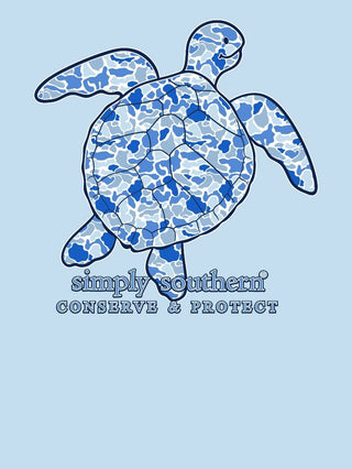 Adult Camo Sea Turtle Tee • Blue Ice