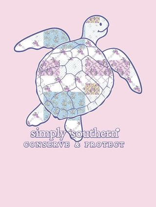 Adult Patchwork Sea Turtle Tee • Peony Pink