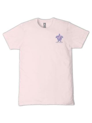 Adult Sea Turtle Mandala Bow Tee • Rosy Pink