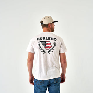 Short Sleeve Tee - Elk Horn Logo - Oatmeal