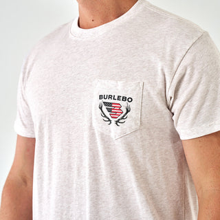 Short Sleeve Tee - Elk Horn Logo - Oatmeal
