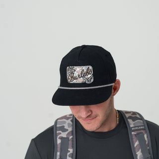 Snap Back Cap • Camo Patch Black