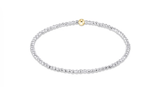 egirl Bright Silver Faceted Hematite 2mm Bead Bracelet