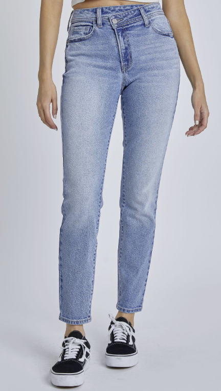 Light Denim High Rise Re-Positioned Mom Jeans