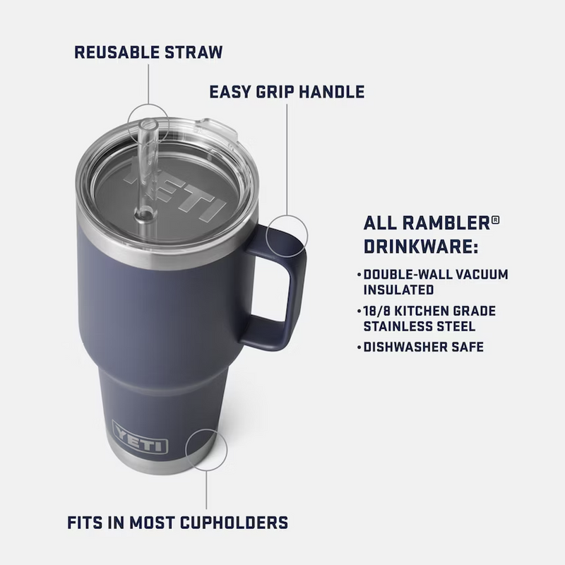 YETI Rambler 26 oz Straw Cup, Vacuum Insulated, Stainless Steel with Straw  Lid, Charcoal