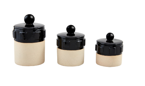 Black Two-Tone Canister Set