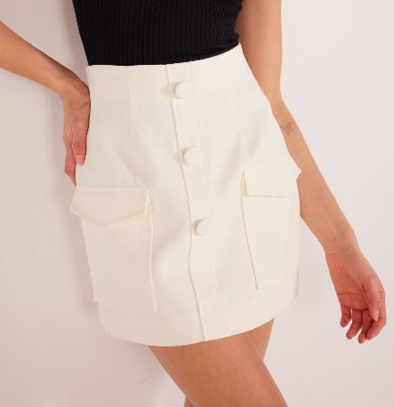 Ezra A-Line Mini Skirt • Vanilla