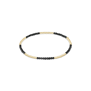 Blissful Pattern 2mm Bead Bracelet - Faceted Hematite