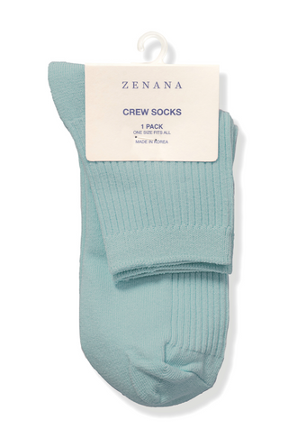 Ribbed Crew Socks • Blue Grey