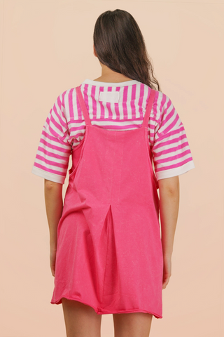 Valeria Mineral Wash Knit Dress • Hot Pink