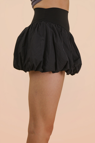 Verity Bubble Hem Activewear Skirt • Black