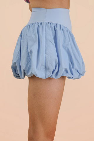 Verity Bubble Hem Activewear Skirt • Sky