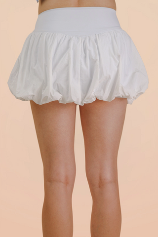 Verity Bubble Hem Activewear Skirt • White