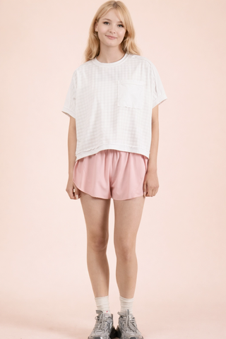 Janessa Dolman Sleeve Textured Knit Top • White