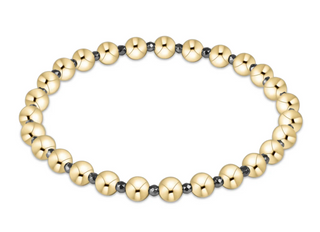 Extends Faceted Hematite Grateful Pattern 5mm Bead Bracelet