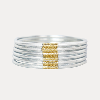 Silver Lumine All Weather Bangles® • Set of 6