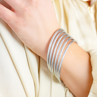 Silver Lumine All Weather Bangles® • Set of 6