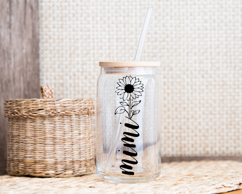 Sunflower Personalized Iced Coffee Cup • 16oz