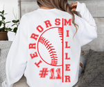 Terrors Baseball Name Drop Sweatshirt • White