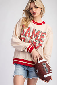 Final Quarter " Game Day" Pullover Sweater • Oatmeal