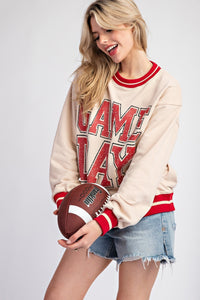 Final Quarter " Game Day" Pullover Sweater • Oatmeal