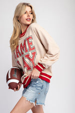 Final Quarter " Game Day" Pullover Sweater • Oatmeal