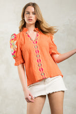 Cala Textured Top • Orange